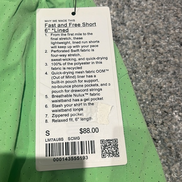 LULULEMON FAST & FREE SHORT 6” lined - Picture 9 of 9